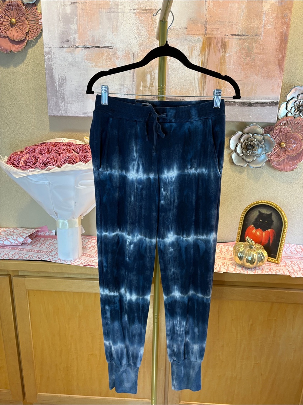 River + Sky Women's Navy and White Tie-Dye Joggers